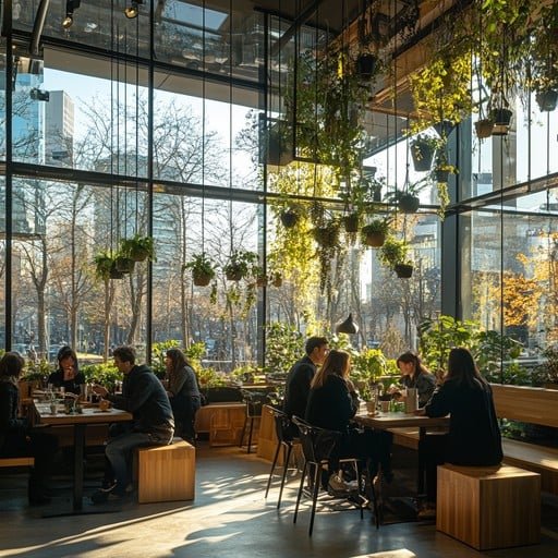 Sunlit seating area